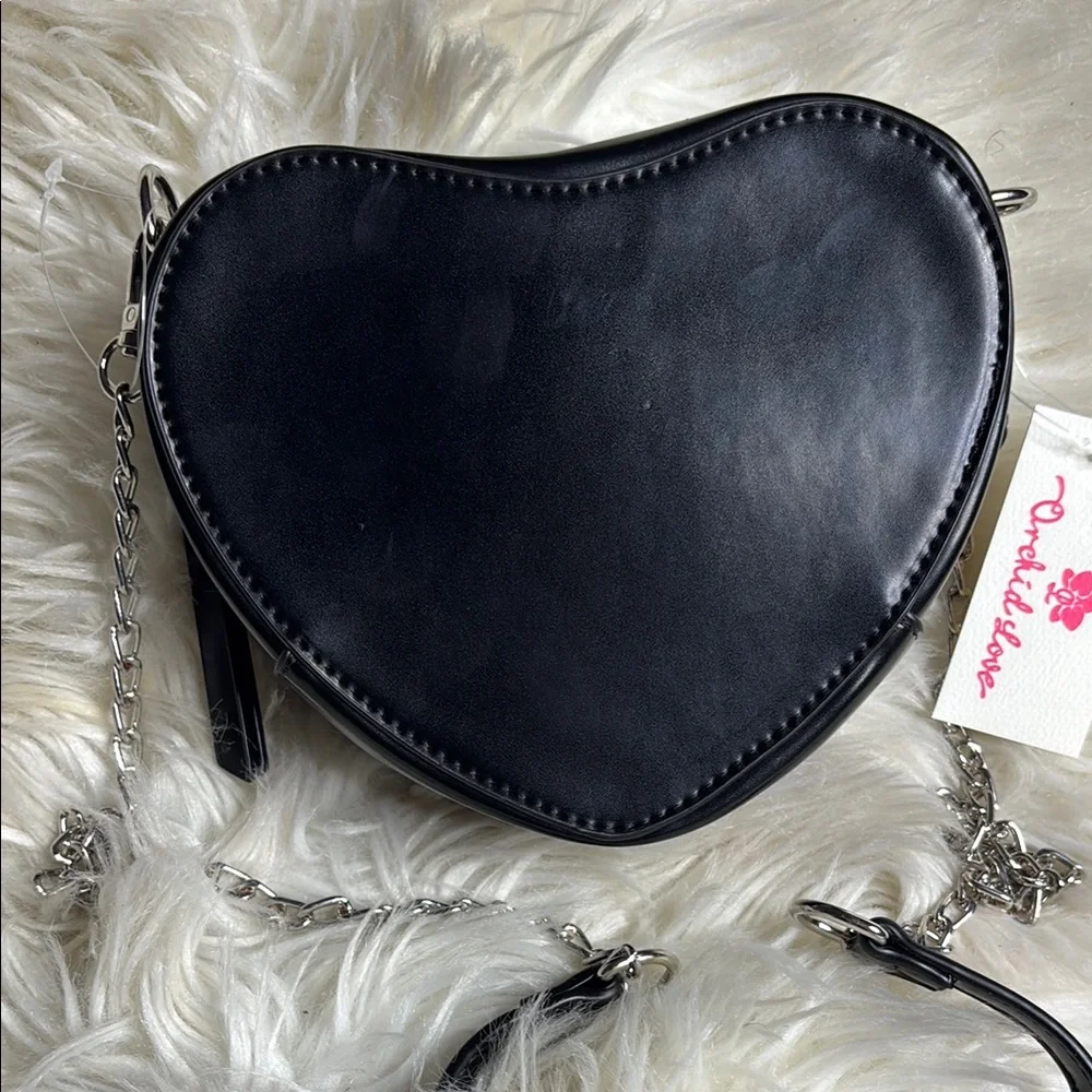 Black Crossbody Bag with Chain Link Strap